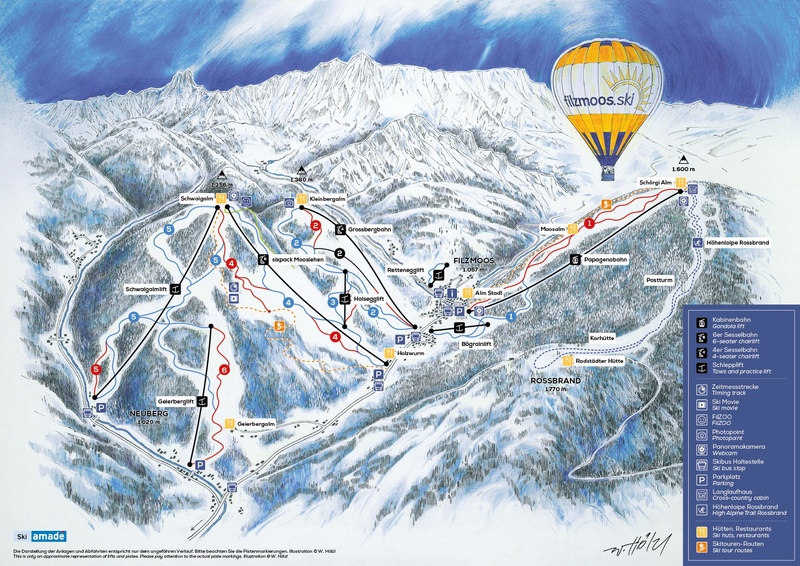 Austria Filzmooz Piste Map 