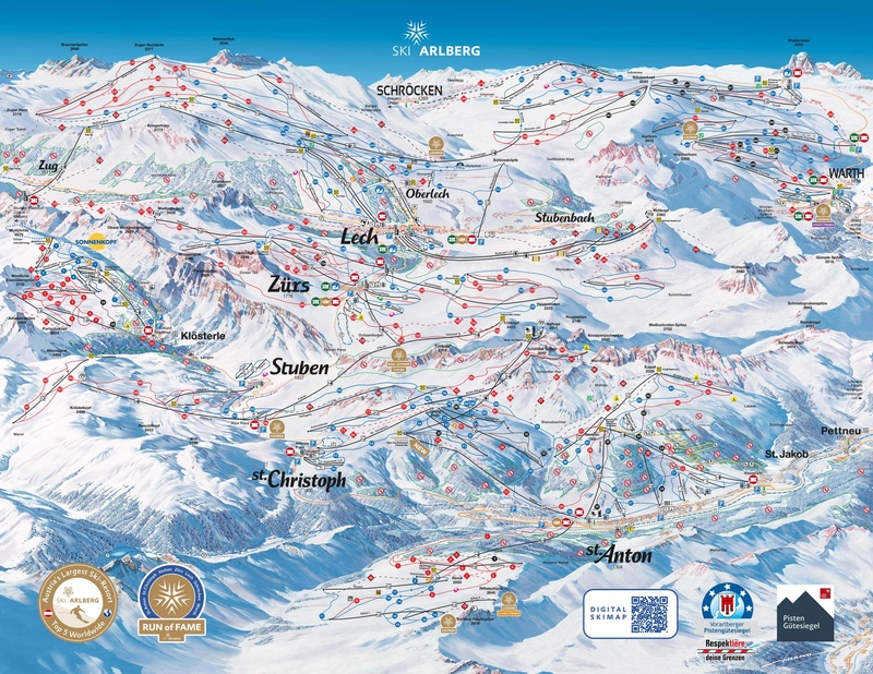 Austria St Anton Piste Map 