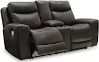 Mindanao Power Reclining Love w/Console and Adj Headrest - Storm