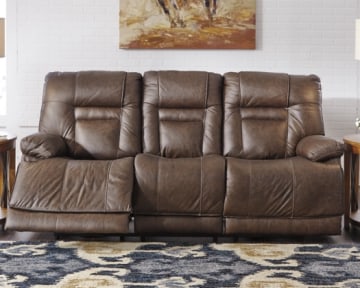 Wurstrow Power Reclining Sofa with Adjustable Headrest - Umber