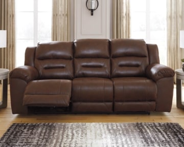Stoneland Reclining Sofa with Power - Chocolate