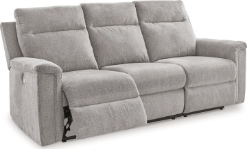 Barnsana Reclining Sofa with Power - Ash