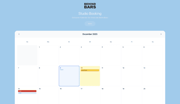 Kalender für BehindBars