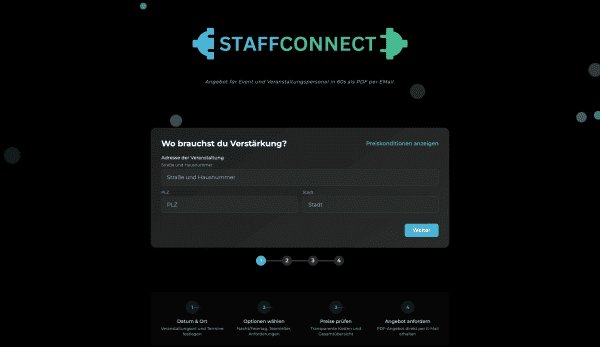 Preisrechner für StaffConnect