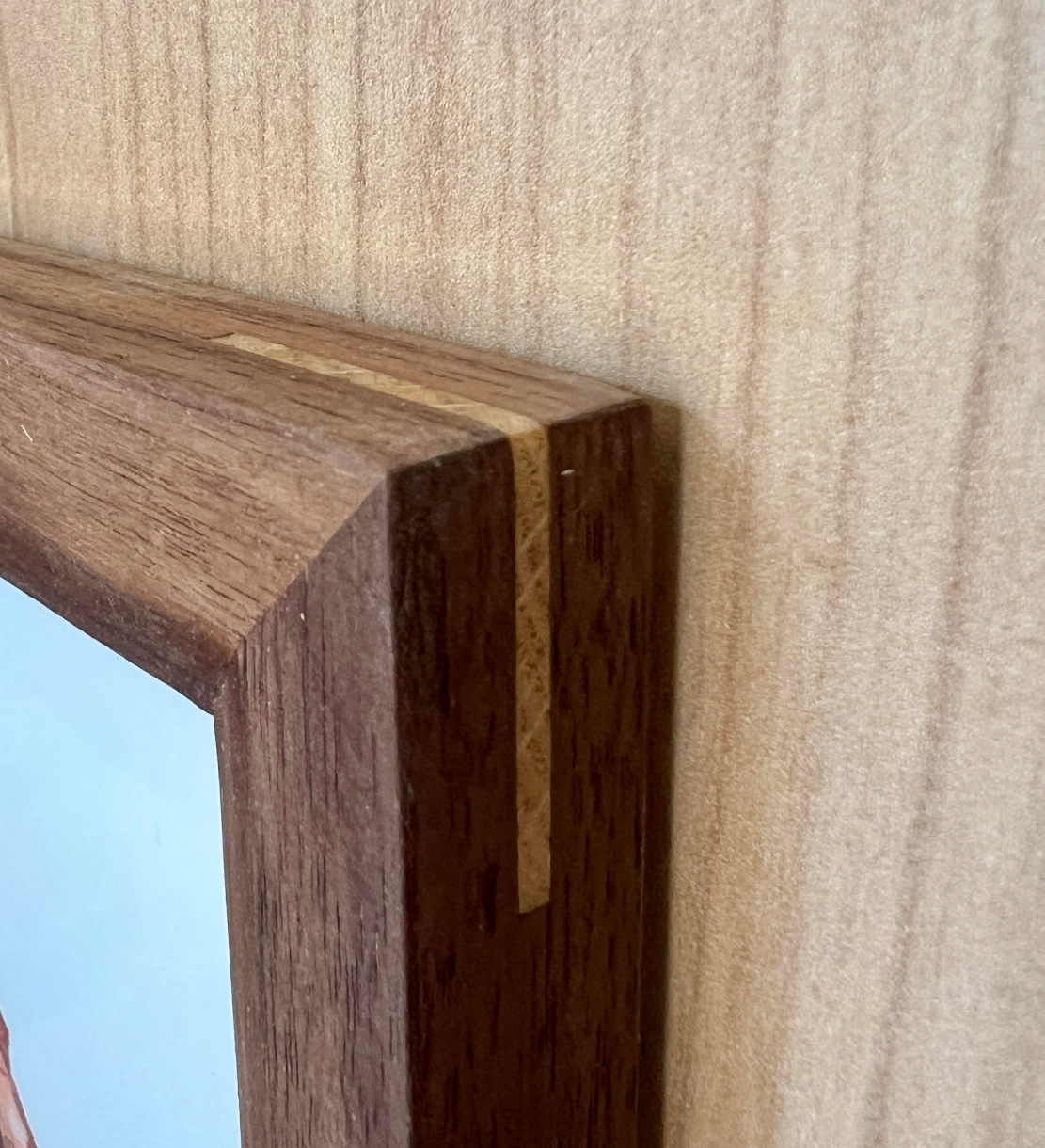 Joinery on handmade walnut picture frame