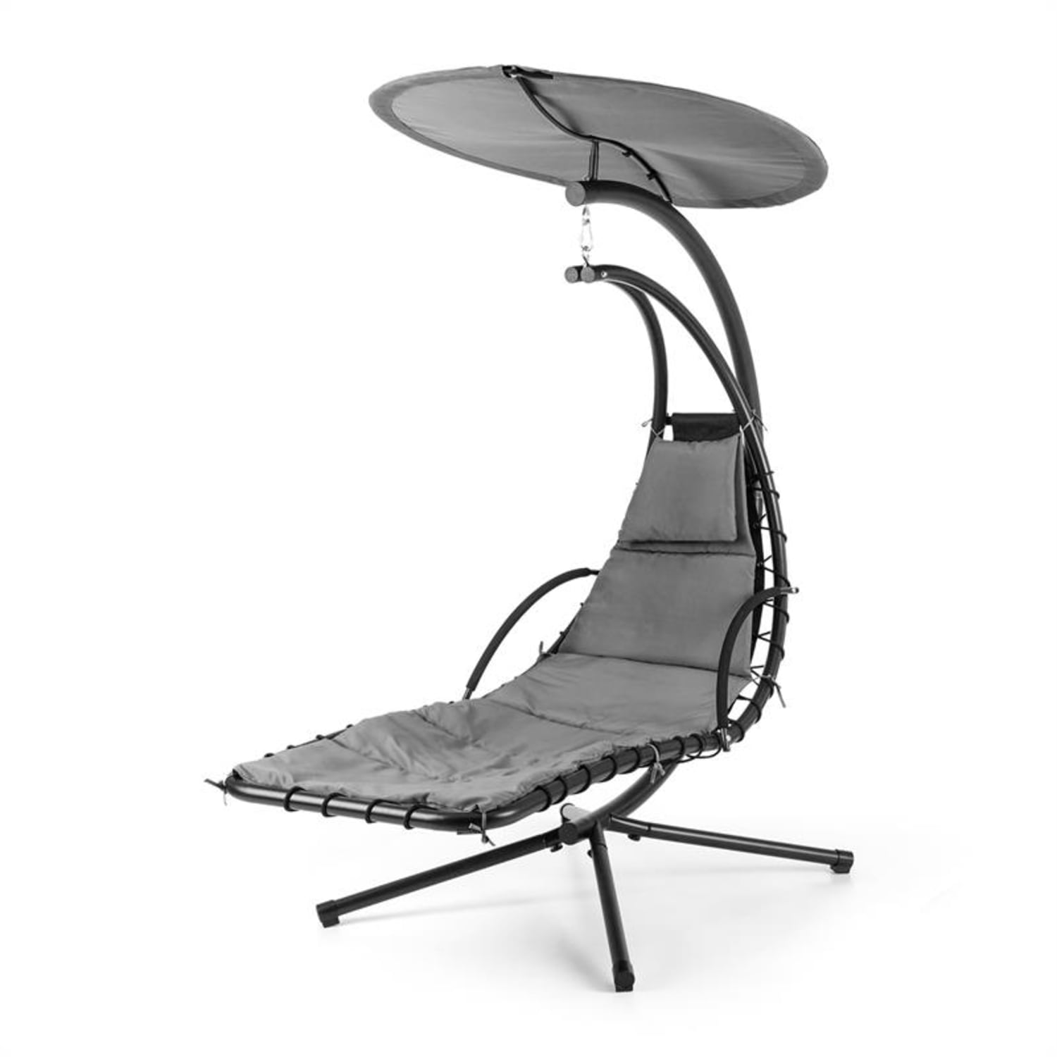 Dahlia Noble Grey, hojdacie ležadlo, 200 cm, slnečná clona, polyester, oceľ 
