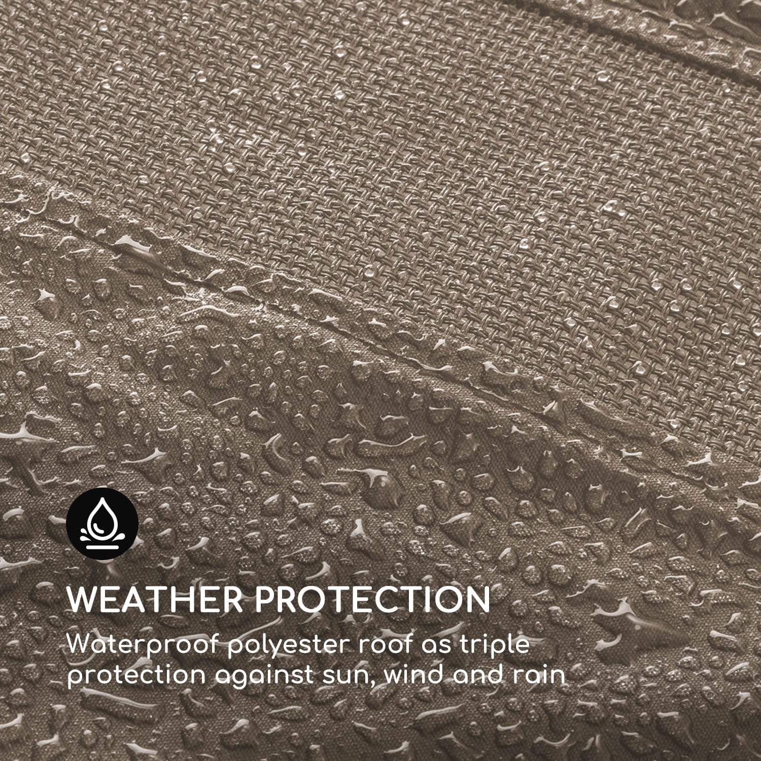 Senator Lounge, kerti pihenőágy, 188 x 208 x 205 cm, napellenző tető, taupe Meleg szürkésbarna