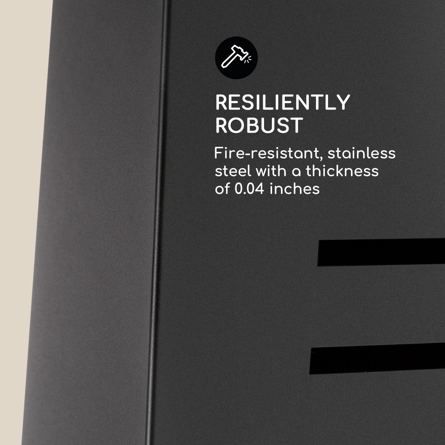 Monument Gartenkamin Stahl rostfrei Stauraum für Holzscheite schwarz 