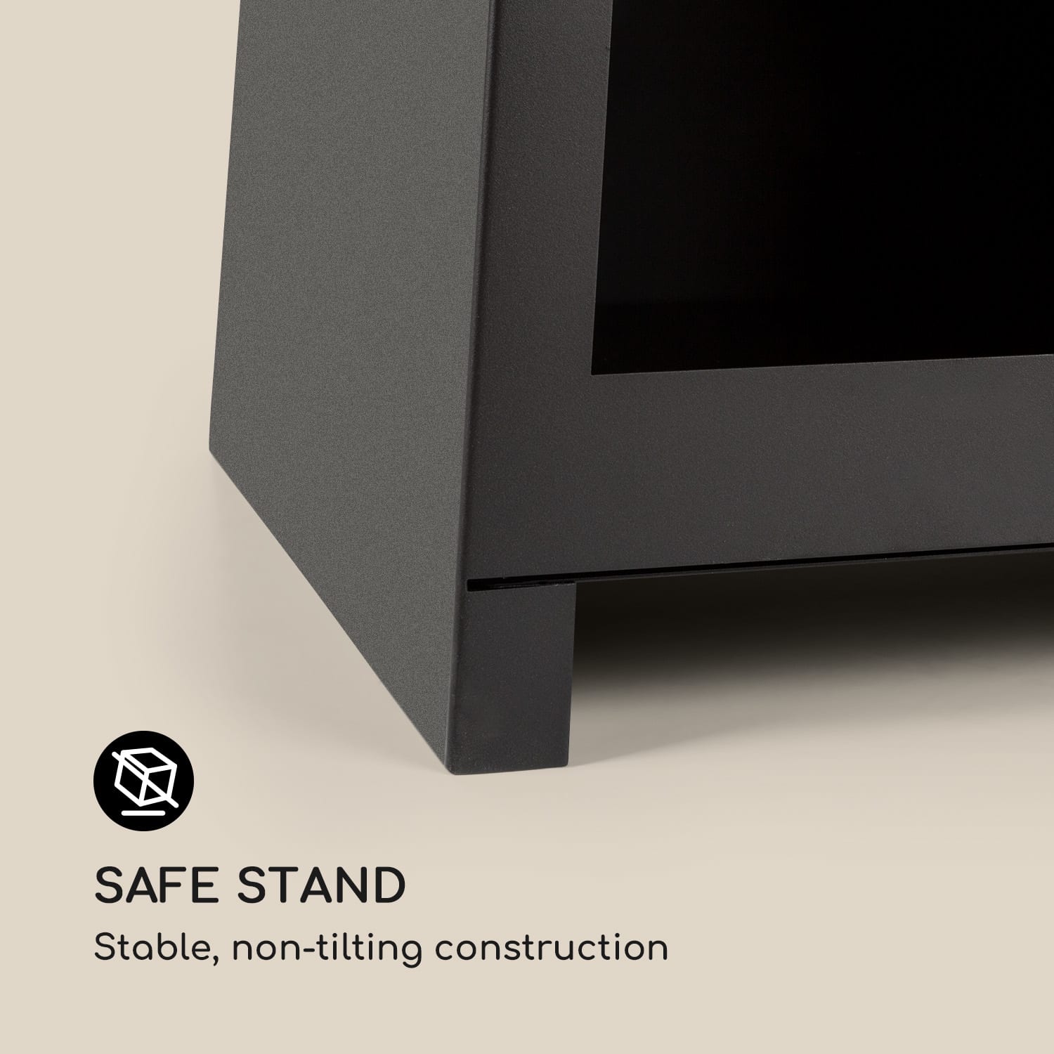 Monument Gartenkamin Stahl rostfrei Stauraum für Holzscheite schwarz 