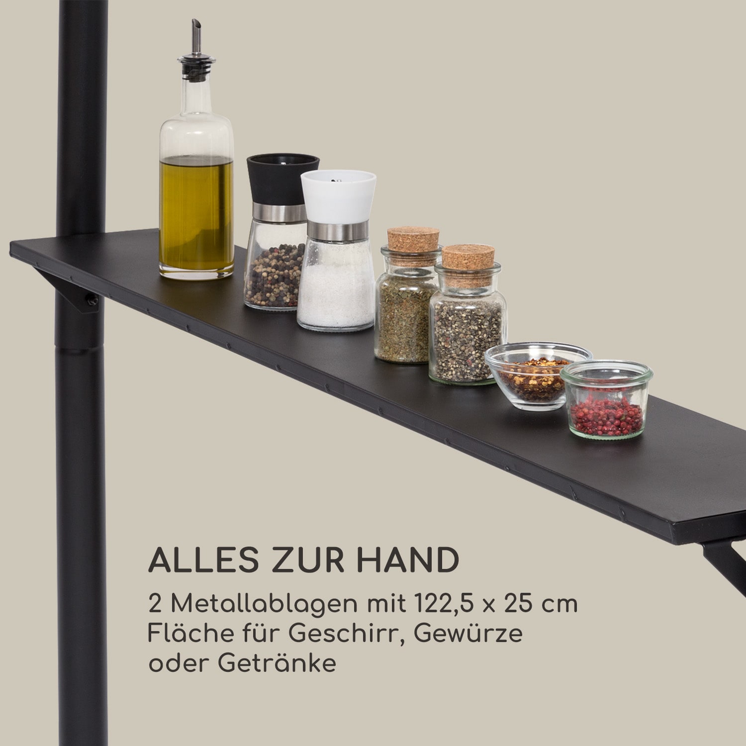 Steakhouse Wings Pavillon 244x260x152cm 160 g/m² PE flammhemmend Stahl Sand