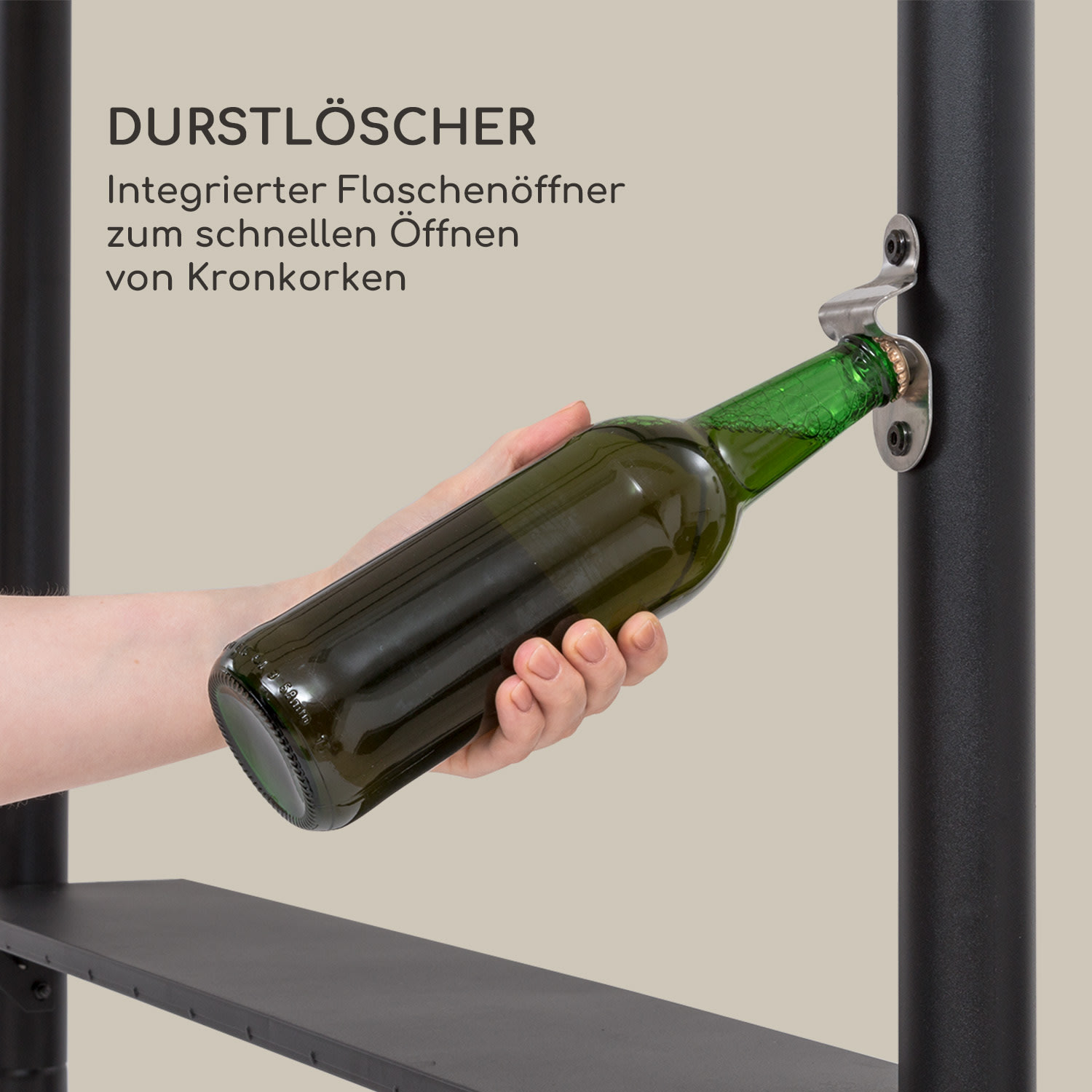 Steakhouse Wings Pavillon 244x260x152cm 160 g/m² PE flammhemmend Stahl Sand