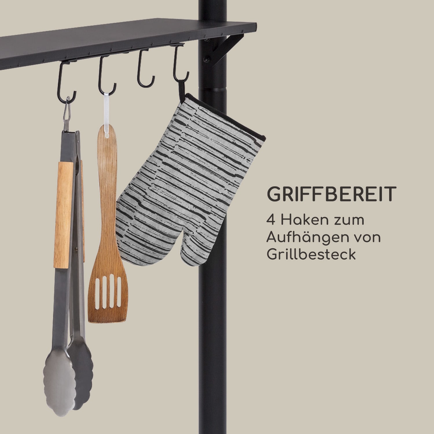 Steakhouse Wings Pavillon 244x260x152cm 160 g/m² PE flammhemmend Stahl Sand