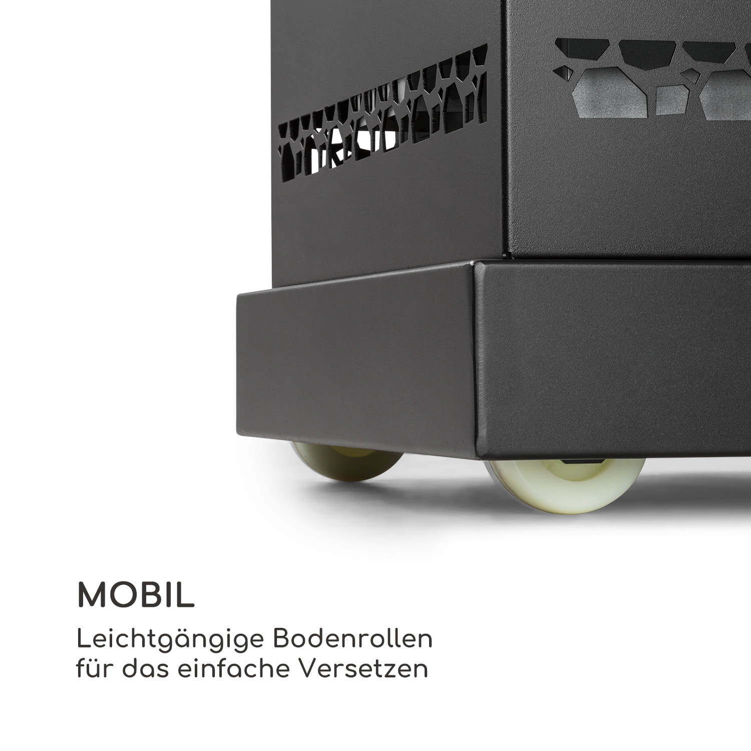 Heat Hunter Pellet-Terrassenheizer 12,2 kW mobil Edelstahl Schwarz