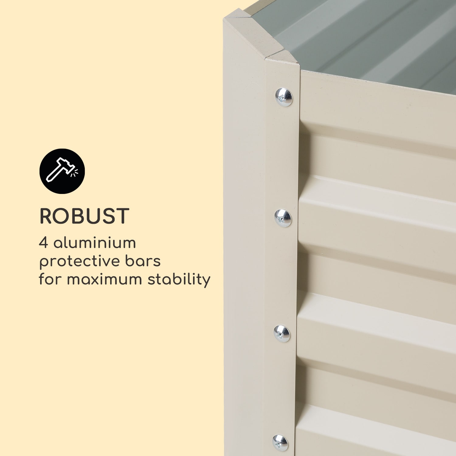 Blum High Grow Straight verhoogde kweekbak 200x60x100cm 1200l staal 200 x 100 x 60 cm | Crème