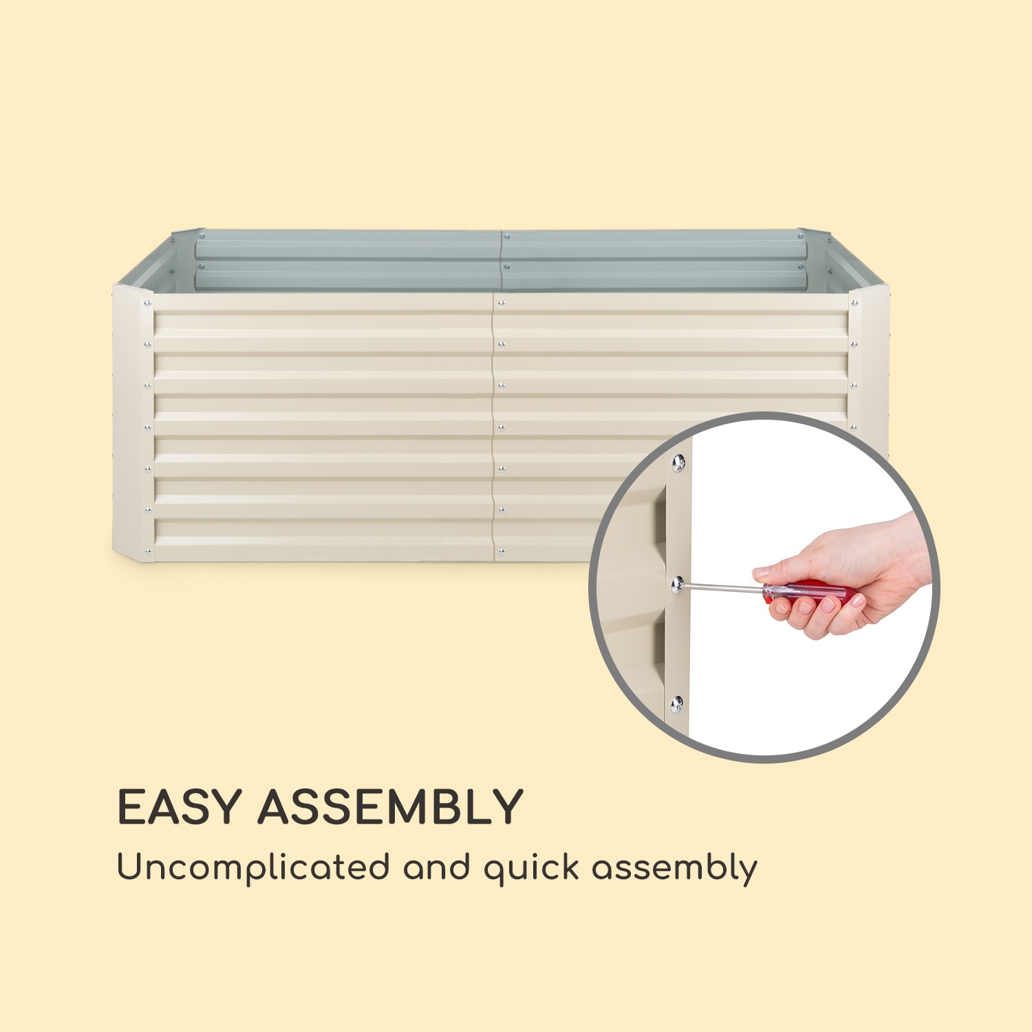 Blum High Grow Straight verhoogde kweekbak 200x60x100cm 1200l staal 200 x 100 x 60 cm | Crème