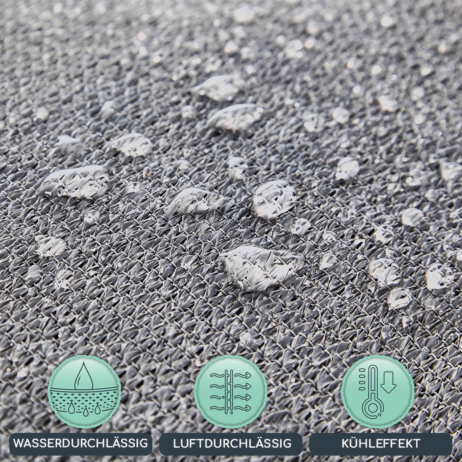 rechteckiges Sonnensegel 5x7 m mit Befestigungsringen Polyester luftdurchlässig 