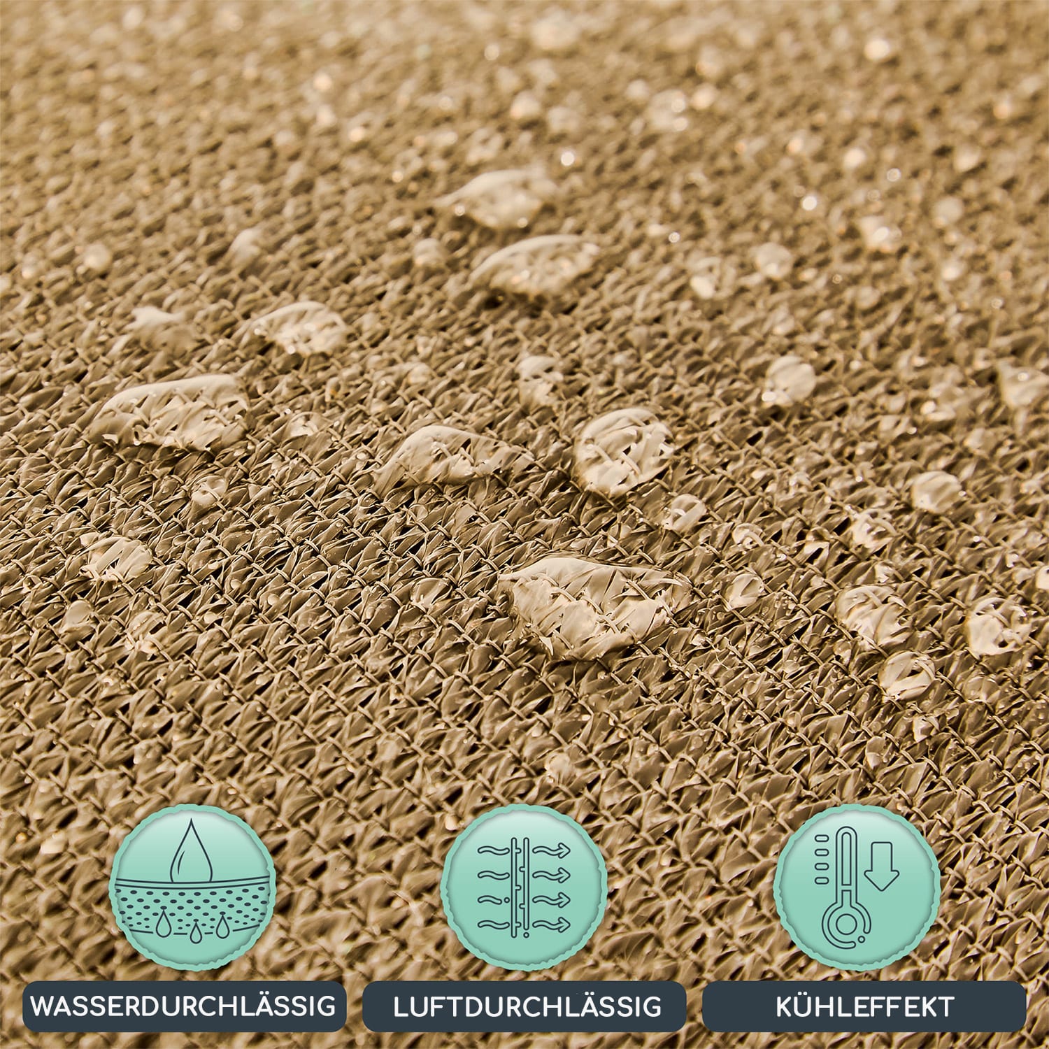 rechteckiges Sonnensegel 5x5 m Polyester luftdurchlässig 