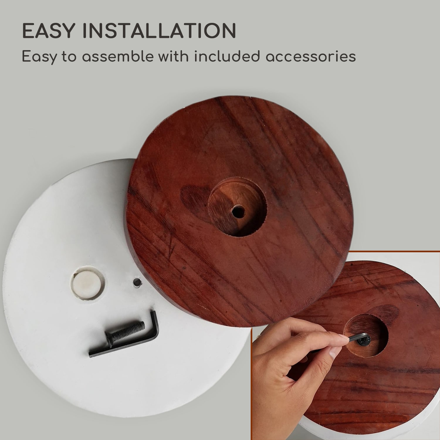 Enspijk, květináče, ořechové dřevo, Polystone, ručně vyráběné, 2 velikosti 