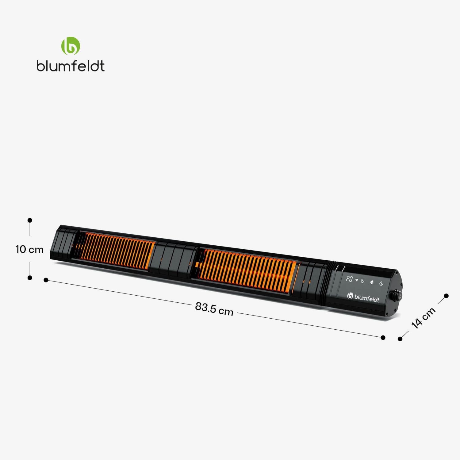 Gold Bar Slim 3000W Calefactor | 9 niveles | Función wifi | Táctil | Mando a distancia | IP65 3000 W