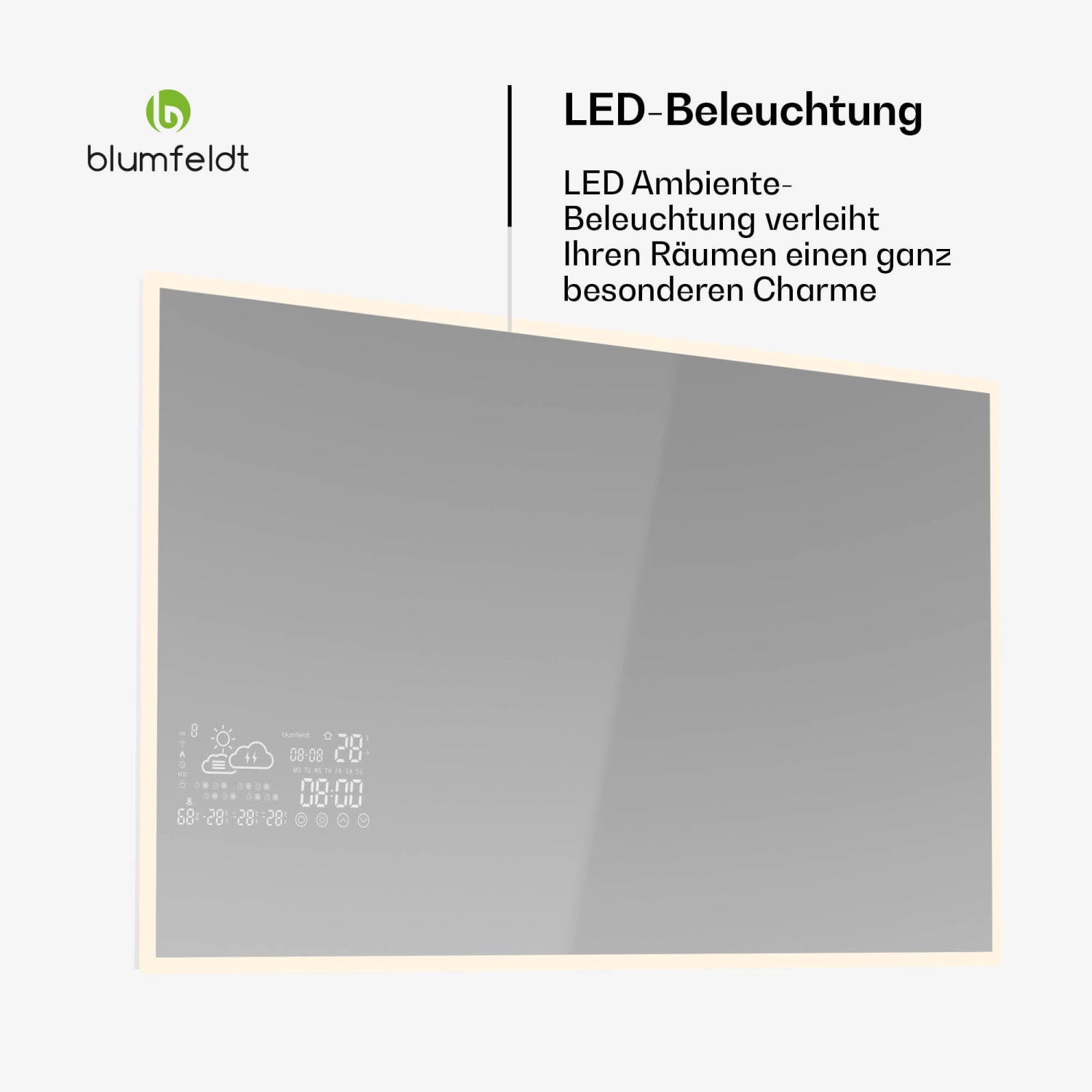 Infrared Heater | Smart Mirror | Infrarot | 500 W | IP44 100 x 60 cm | 500 W