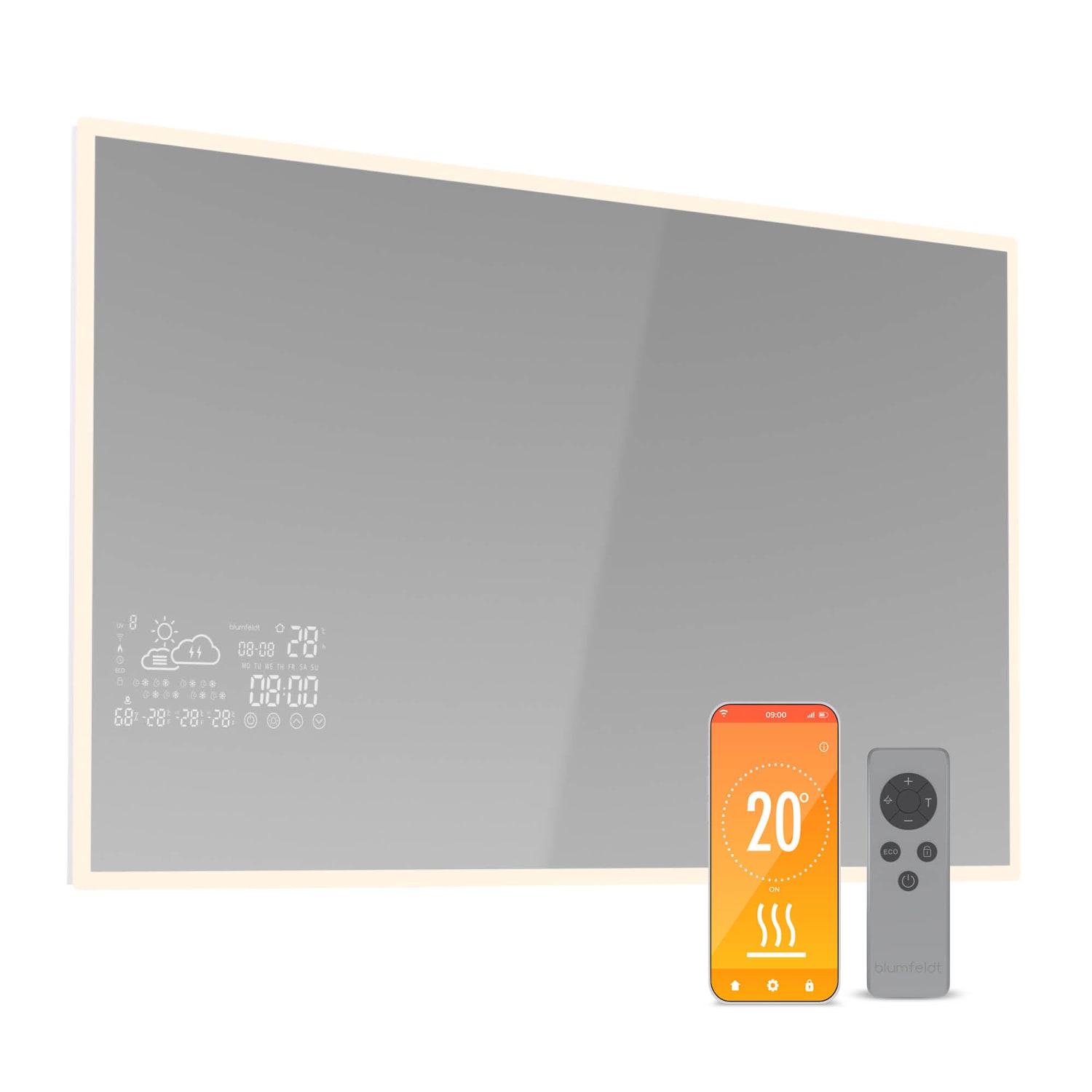Infrared Heater | Smart Mirror | Infrarot | 500 W | IP44 100 x 60 cm | 500 W