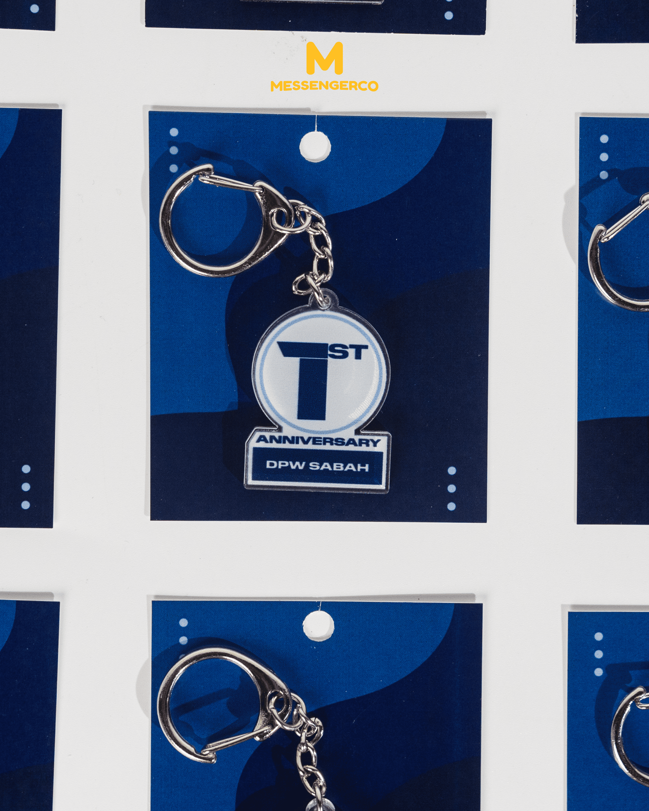 A customised acrylic keychain with own-design option, showing a sample design on a clean background, ideal for personalized gifts.
