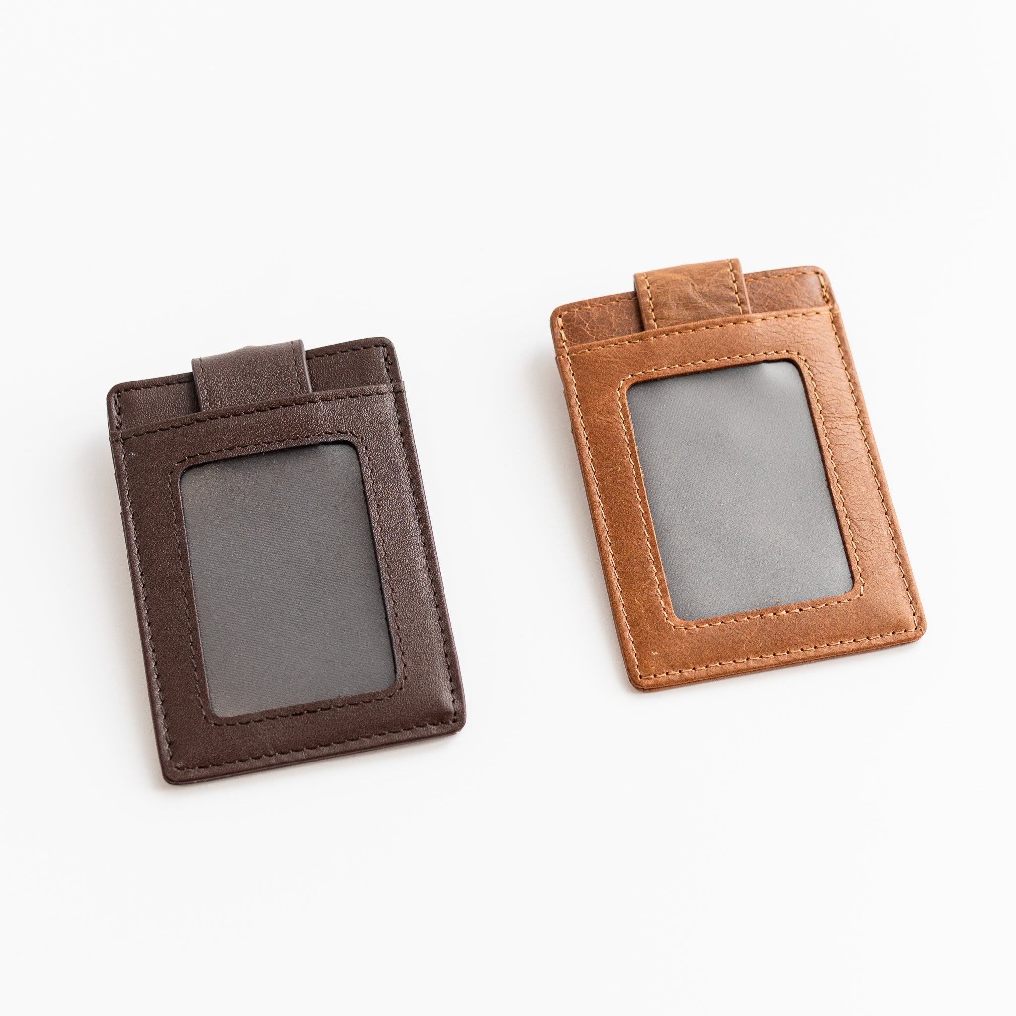 Personalised engraved multi slot id card holder + lanyard set - genuine leather product photo square-3