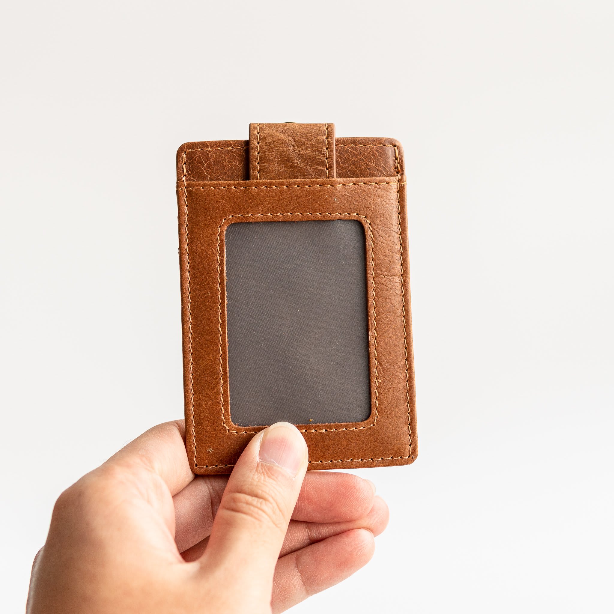 Personalised engraved multi slot id card holder + lanyard set - genuine leather product photo square-7