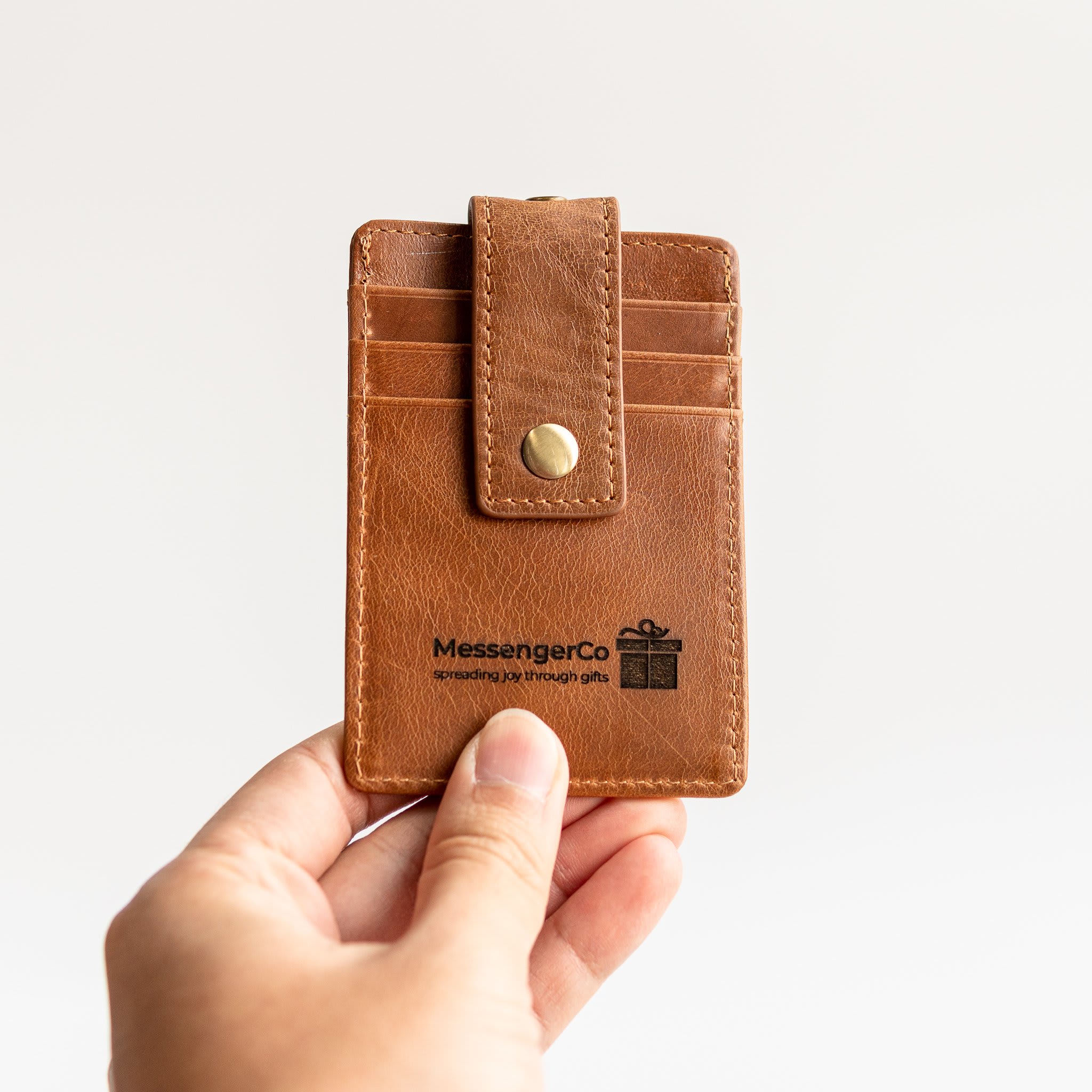 Personalised engraved multi slot id card holder + lanyard set - genuine leather product photo square-2