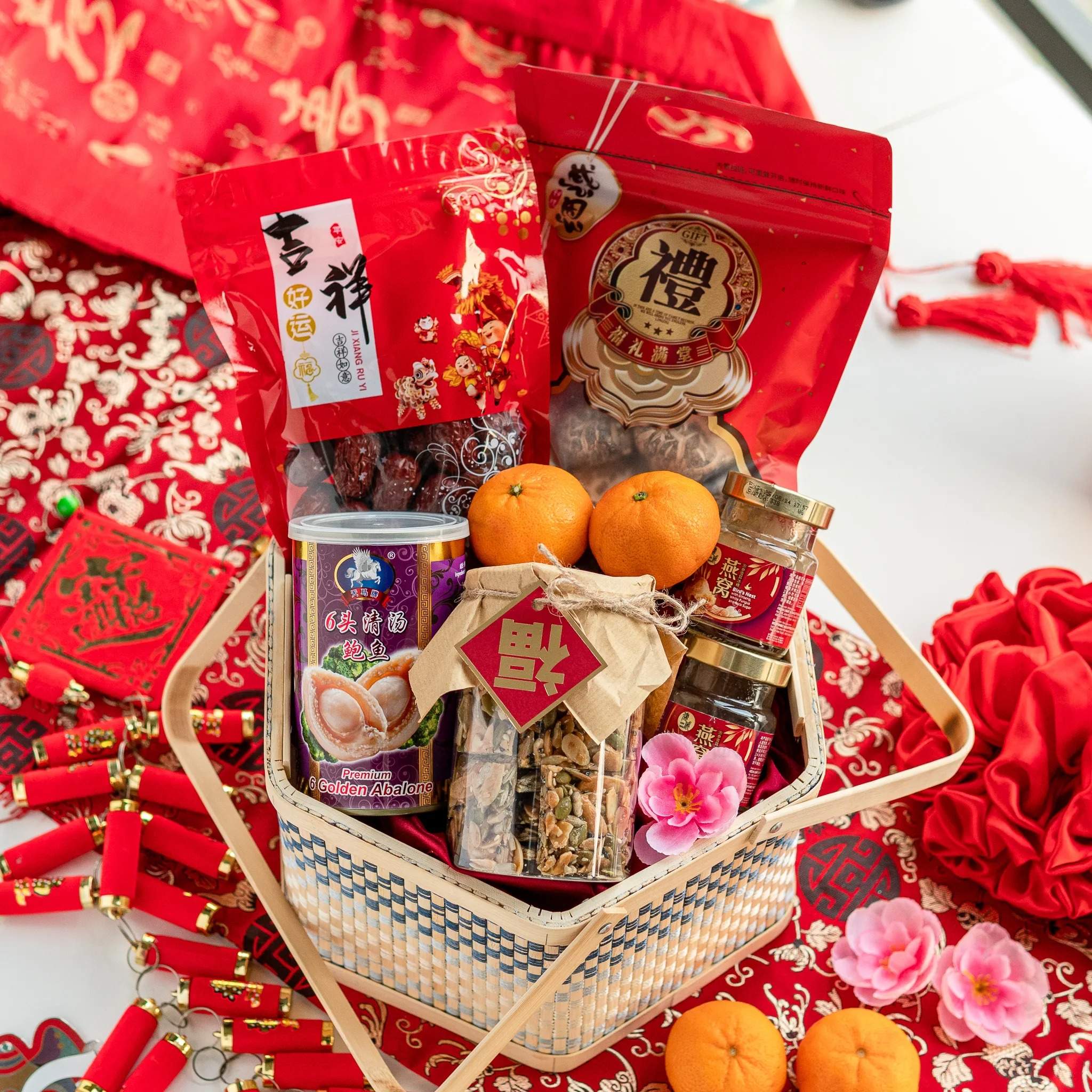 Chinese new year cny gift set - bamboo gift basket product photo square-2