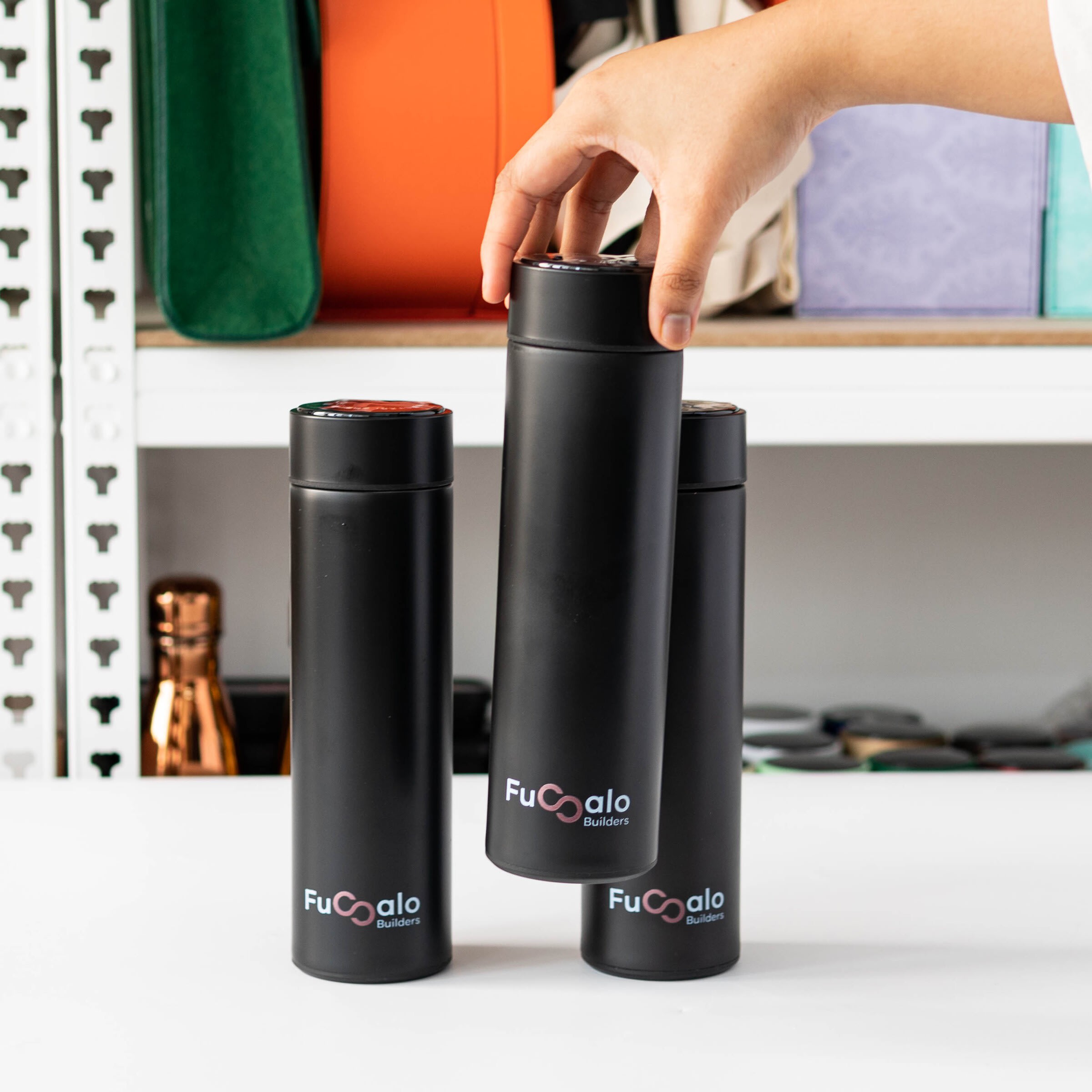 Custom logo thermos flask - fusalo builders product photo square-2