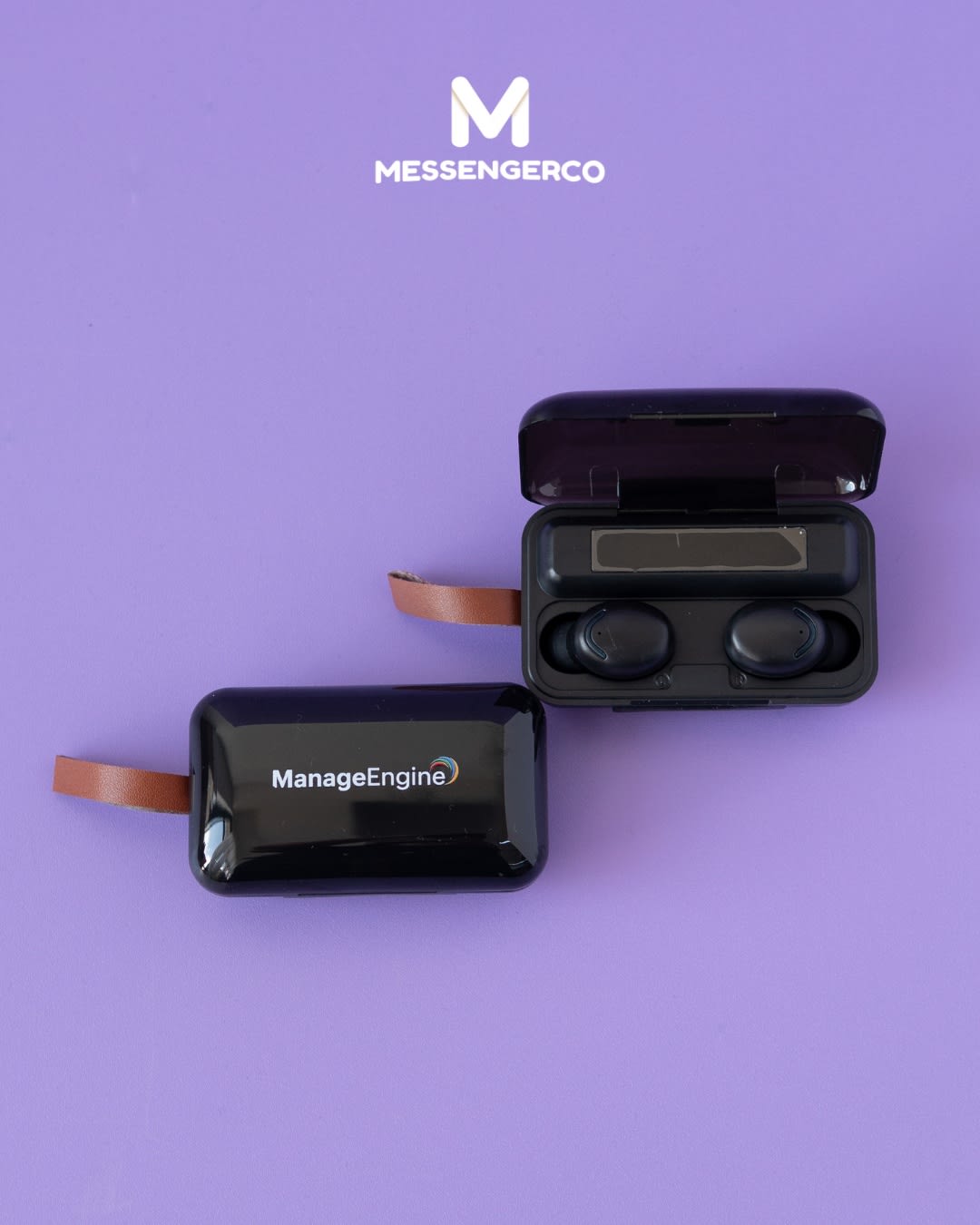 Personalized earbuds - manage engine product photo portrait-3