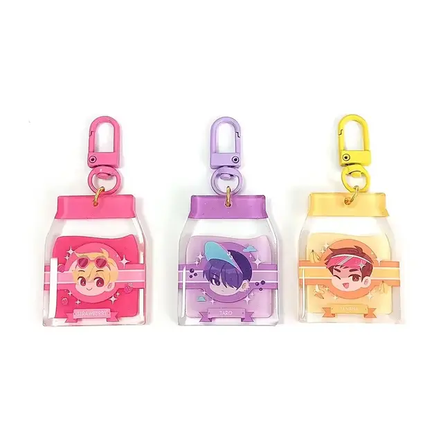 acrylic keychain custom cute pink colour x3
