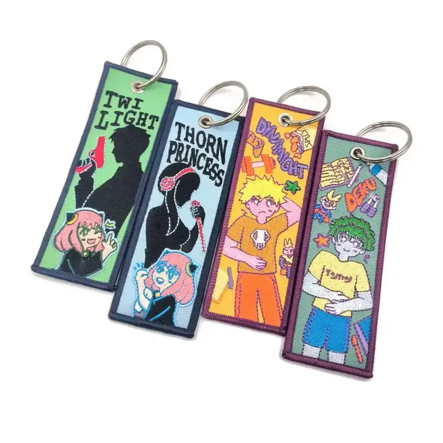 customised anime fabric keychain keyholder anya naruto deku