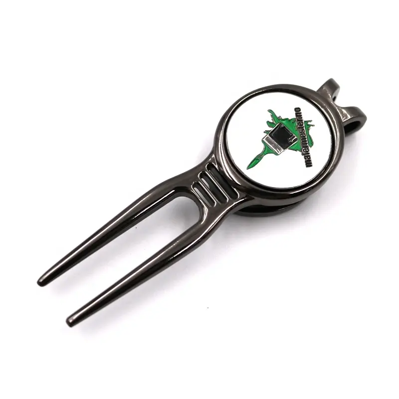 custom metal gold divot marker custom logo