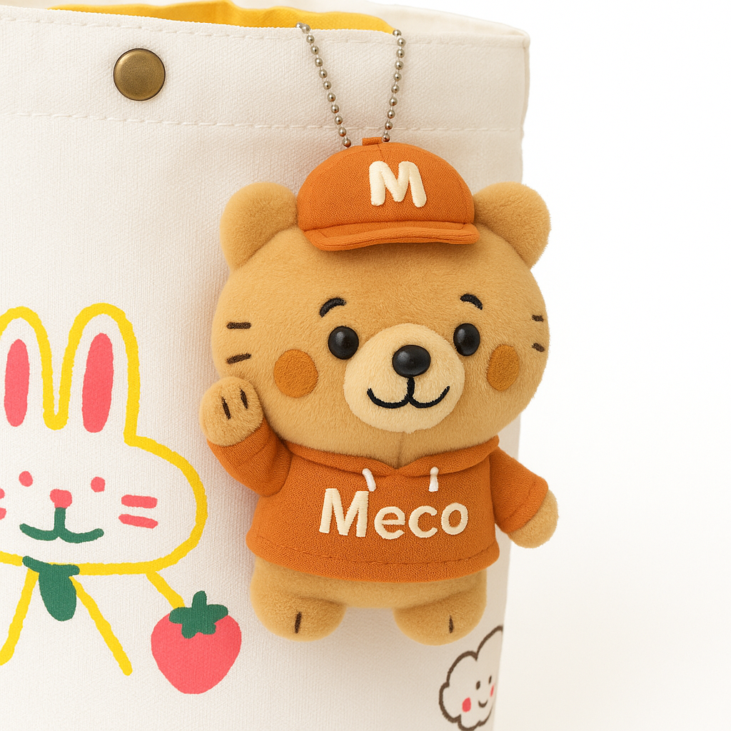 messengerco customised mascot plushie orange colour with cat form cute