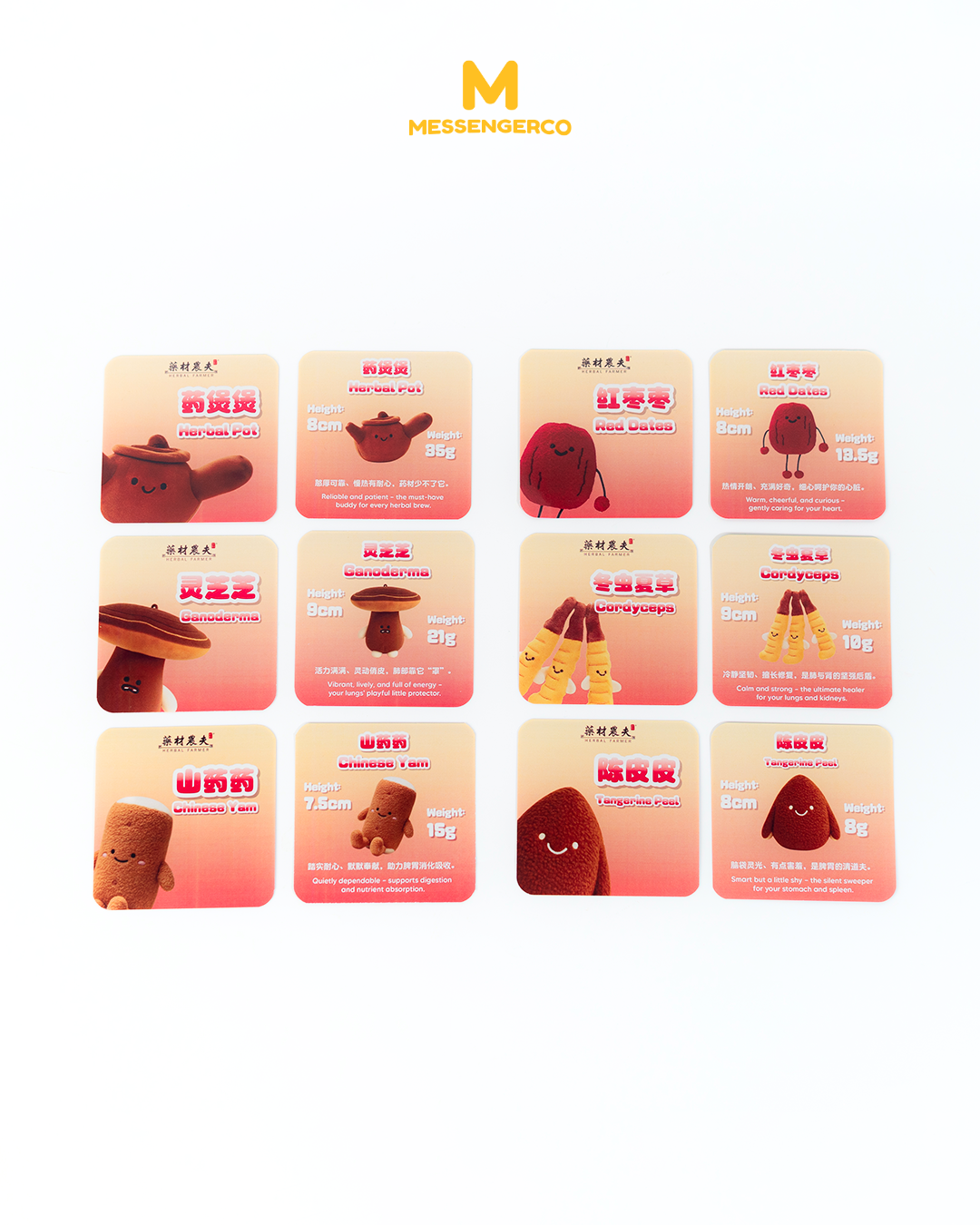 character lineup preview for herbal farmer custom plushy blind box collection