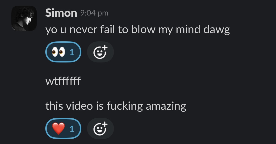 Unsolicited chat reaction to a finished edit