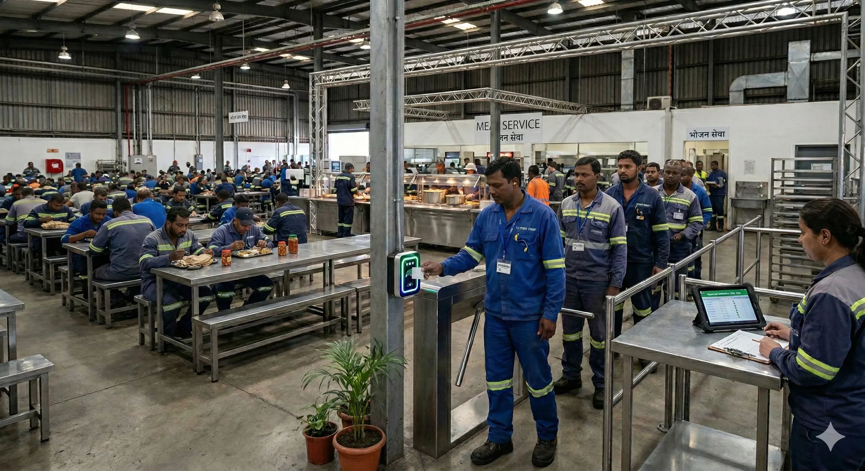 Factory mess hall food management with MealPe