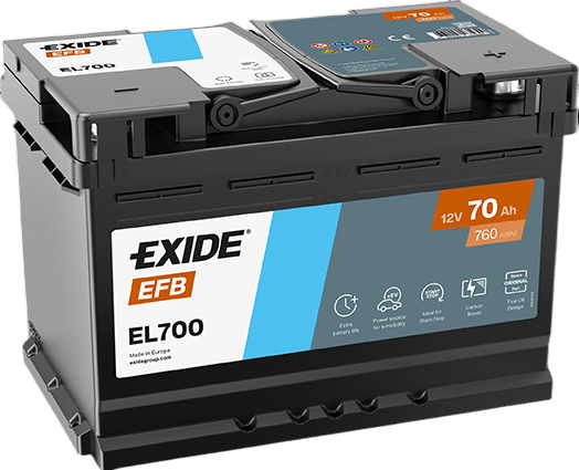 BATTERIA EXIDE 70AH DX. START-STOP EFB - EL700