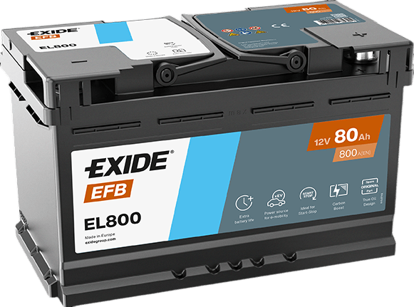 BATTERIA EXIDE 80AH EFB 12V 800A - EL800