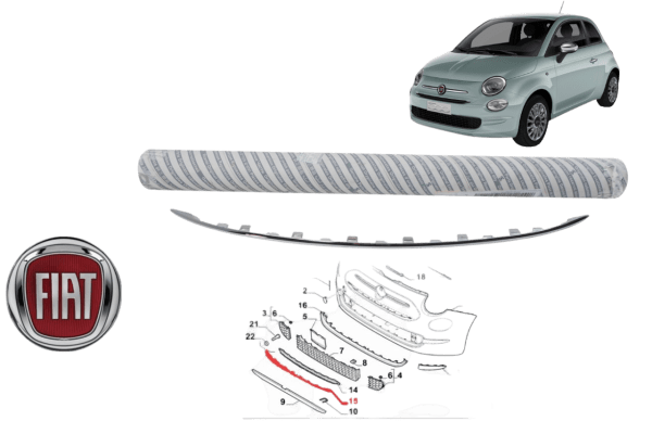 modanatura paraurti ant. originale fiat 500 - 735642279