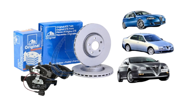 Kit Freni Anteriori per Alfa Romeo 147 156 e GT ATE Dischi 422145 + Pastiglie 607140 - K.FRENI.147.156.GT