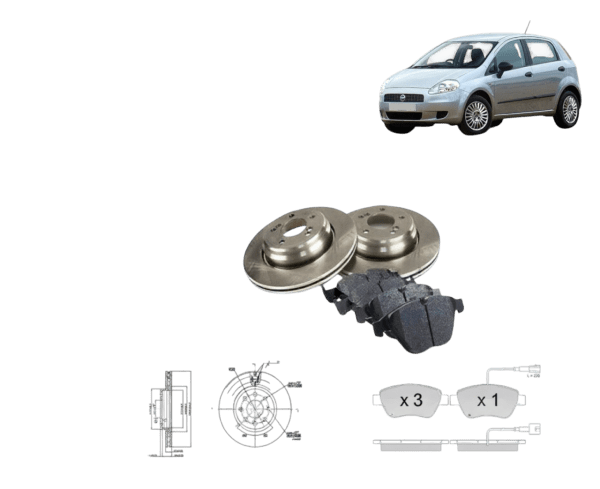 DISCHI CD7304V + PATTINI FRENI ANTERIORI  BP2942 FIAT GRANDE PUNTO 199 1.2 BENZINA 2005 BREMSI - K.FRENI.GRANDE.PUNTO.BREMSI