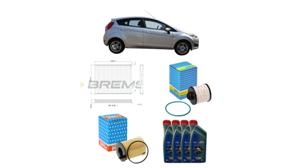 Kit tagliando completo Ford Fiesta VI 2009 > , VII 2017 > (Olio Castrol 5W30) - K.TAGLIANDO.FIESTA.CASTROL.5W30