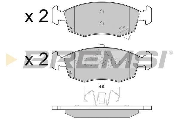Kit pastiglie freno, Freno a disco BREMSI  per CHRYSLER,FIAT,LANCIA - BP3445