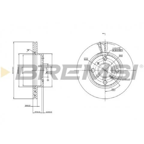 Discofreno BREMSI per TOYOTA YARIS, YARIS VERSO - CD7084V