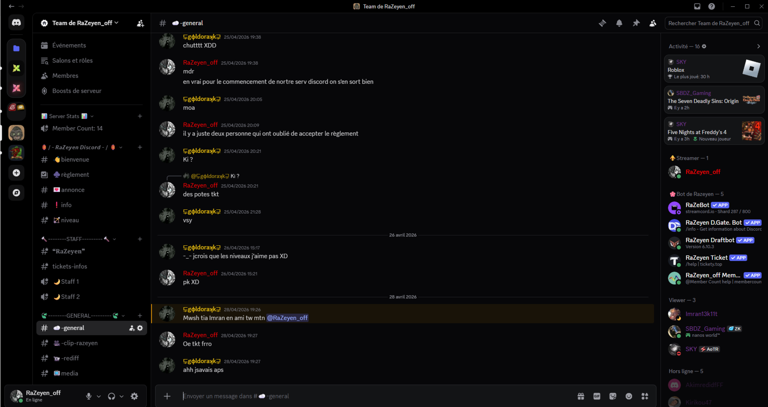 Bannière du serveur
