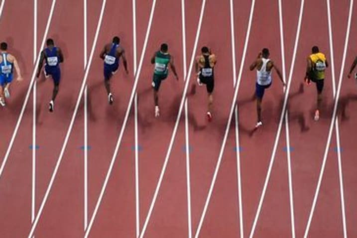 Image Les champions du 100 mètres en athlétisme 