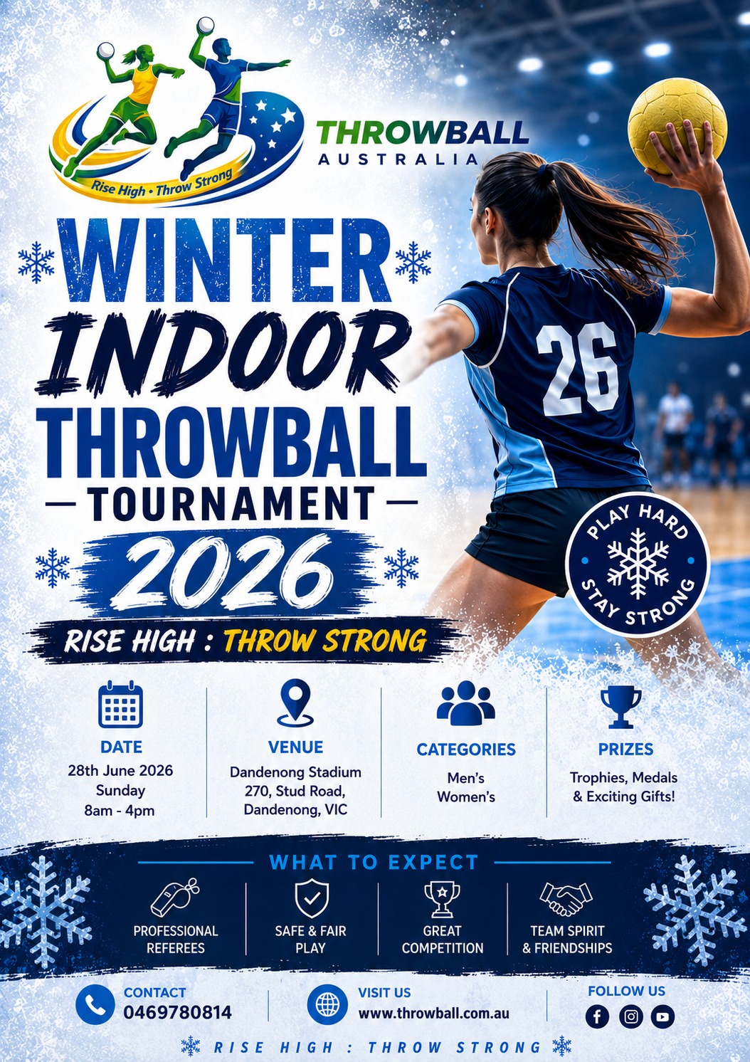 Winter Indoor Throwball Tournament 2026 — June 28th, Dandenong Stadium, Dandenong VIC